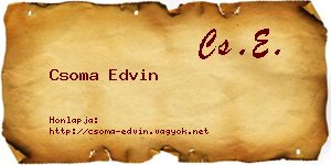 Csoma Edvin névjegykártya